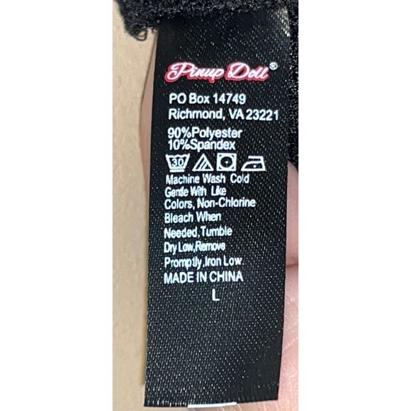 Pinup Doll Lace Bralette & G-String Set Women SexyLingerie Underwear Black Large - Picture 10 of 11